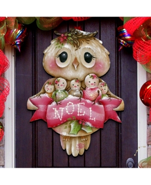Designocracy Jamie Mills Price Christmas Owl You Need Is Love Wooden Decorative Door Hanger In Multi