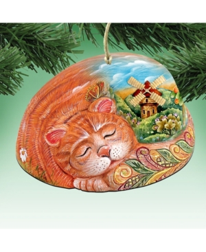 Designocracy Kitten Wooden Ornament Set Of 2 In Multi