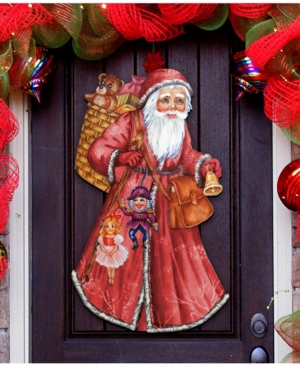 Designocracy Saint Nick Christmas Door Hanger In Multi