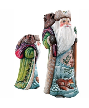 G.debrekht Woodcarved Hand Painted Friendly Wilderness Figurine In Multi