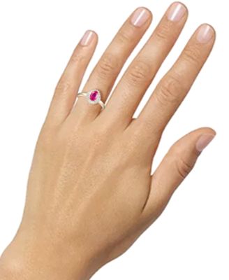 Sapphire (1 ct. t.w.) & Diamond (1/4 ct. t.w.) Ring in 14k White Gold (Also Available in Emerald, Tanzanite & Ruby)