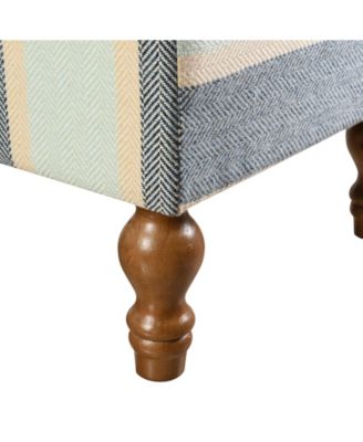 StyleCraft Upholstered Stripe Design Storage Bench