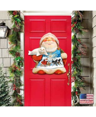 Northern Light Santa Christmas Door Hanger