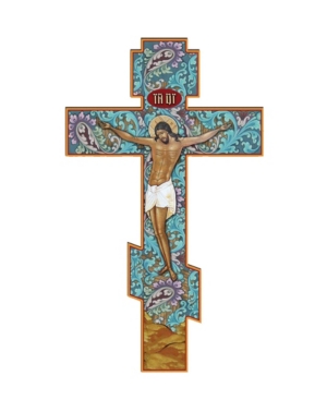 Designocracy Gold Plaited Wooden Cross 32
