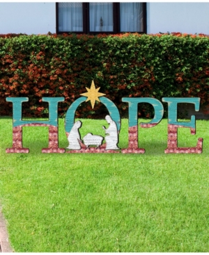 Designocracy Hope Nativity Wooden Outdoor