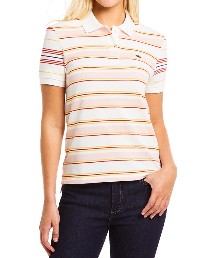 Lacoste Striped Cotton Polo Shirt - Macy's