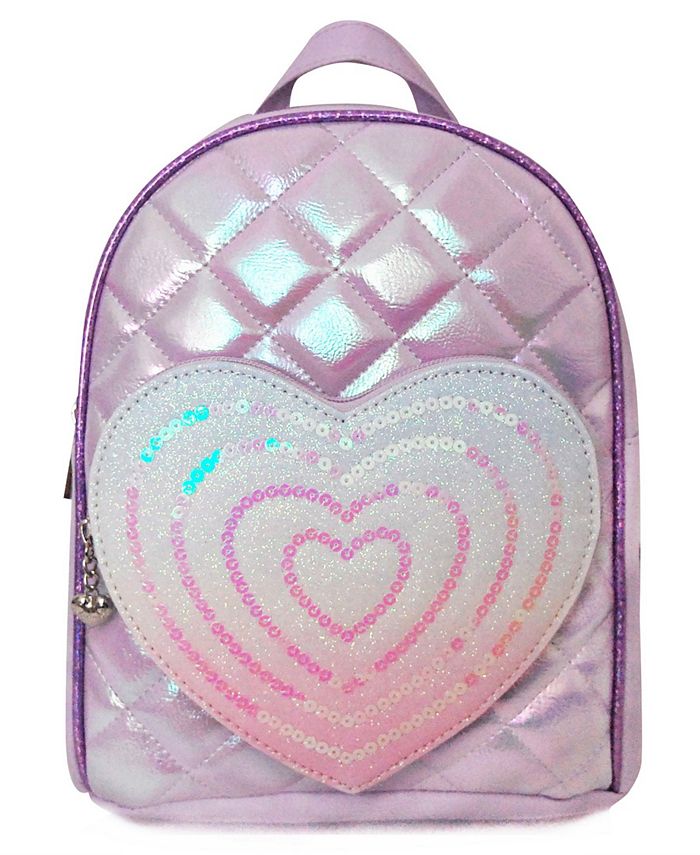 OMG! Accessories Girls Quilted Mini Backpack with Heart Pocket - Macy's