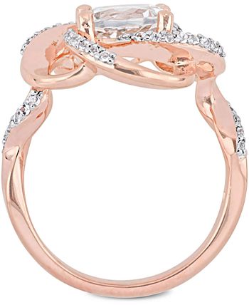Macy's - White Topaz Swirl Statement Ring (2-3/5 ct. t.w.) in 18k Rose Gold-Plated Sterling Silver