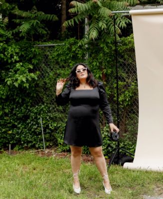 Danielle Bernstein Plus Size Long-Sleeve Mini Dress, Created for Macy's -  Macy's