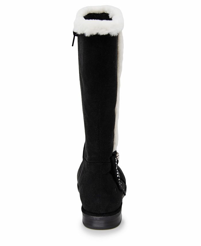 Juicy Couture Little Girls Black Plush Riding Boot - Macy's