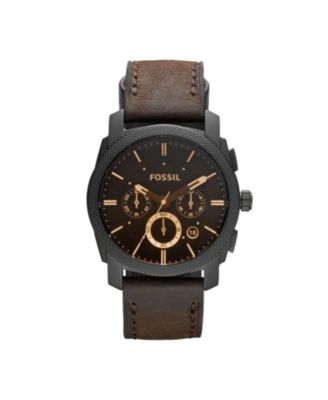 Fossil - Machine Mid-Size Chronograph Brown Leather Watch 42mm
