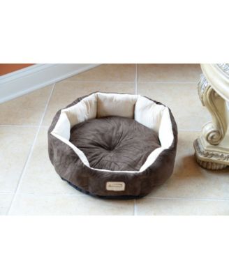 Cozy Pet Bed for Cats and Extra Small Dogs, Mocha/Beige