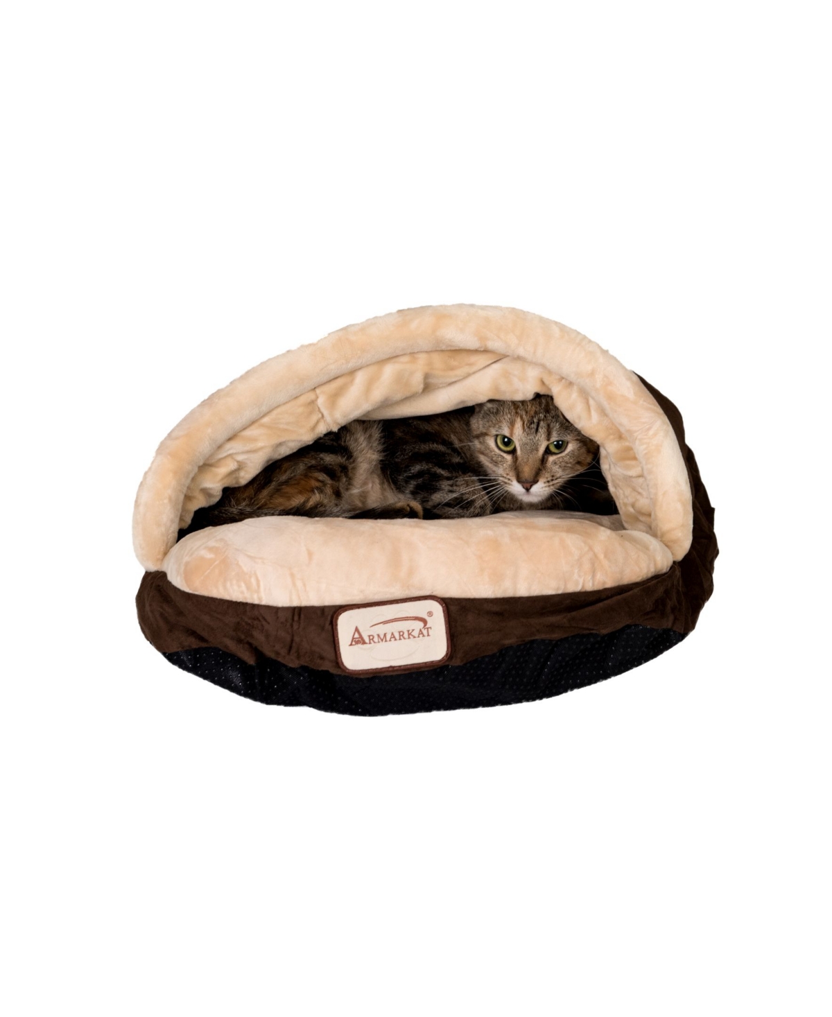Slipper Shape Cat Bed for Indoor Cats & Dogs, Mocha/Beige - Waterproof and Skid-Free Base - Mocha