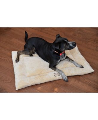 M01CMH-L Large Pet Bed Mat , Dog Crate Soft Pad With Poly Fill Cushion, Beige