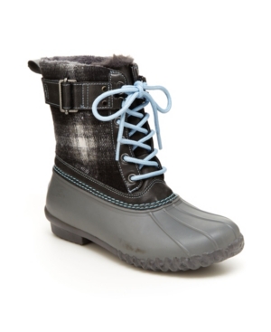image of Jbu Vancouver Plaid Women-s Lace-up Duck Boots Women-s Shoes