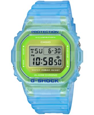 G-Shock - Men's Digital Frosted Blue Resin Strap Watch 42.8mm