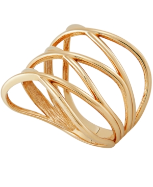 image of Multi-Row Crossover Statement Ring in 10k Gold