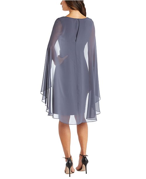 R & M Richards Petite Embellished Chiffon Cape Dress & Reviews ...