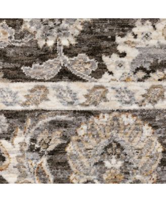 Maharaja 70E Gray and Ivory 2'3" x 7'6" Runner Rug