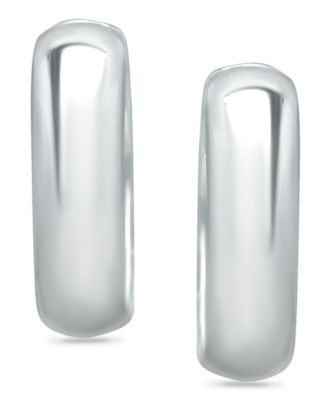 Wide Polished Hoop Earrings in Sterling Silver, Created for Macy's
