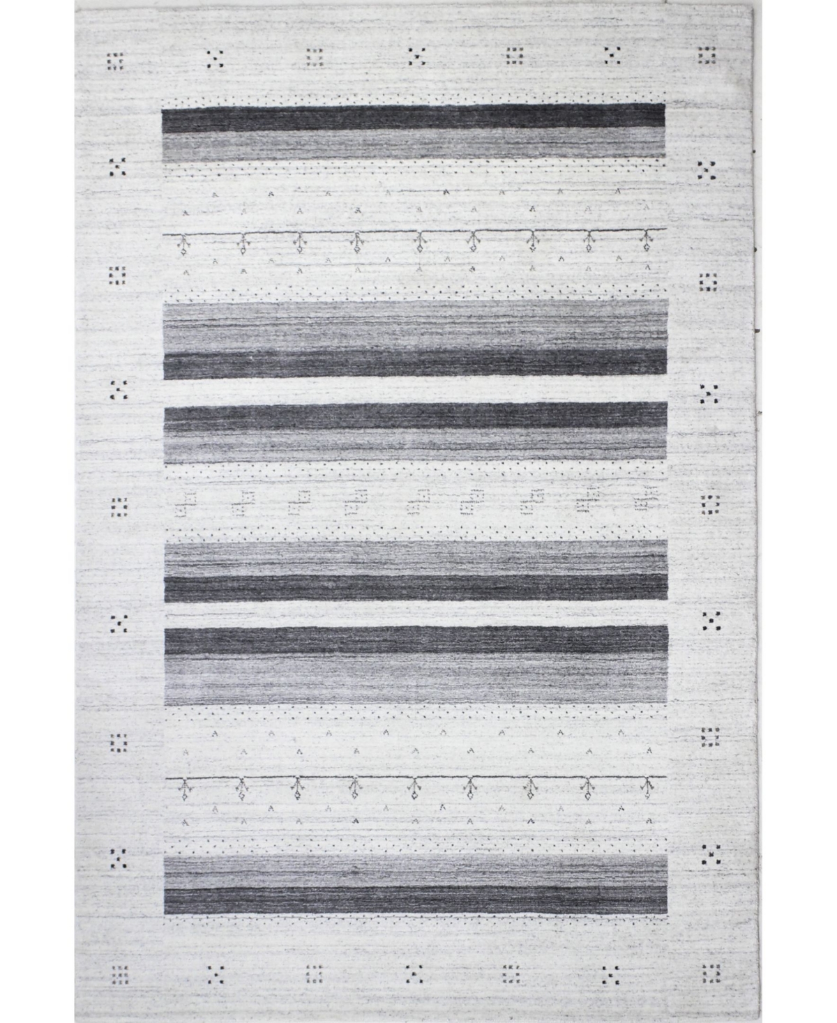 Bb Rugs Land Lnd-02 Ivory, Gray 7'9in x 9'9in Area Rug - Ivory/grey