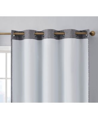 Siena Pattern 100% Complete Blackout Thermal Insulated Double Layer Window Curtain Grommet Panels for Living Room & Bedroom - Energy Savings & Soundproof, Set of 2