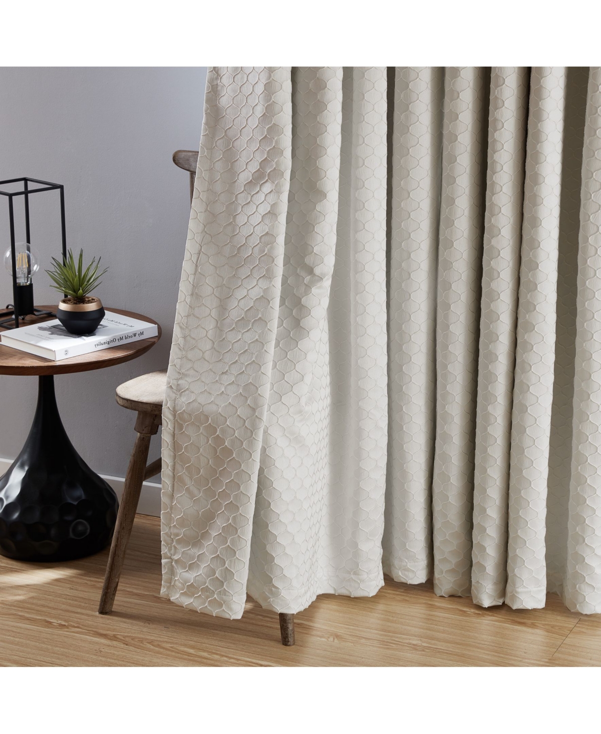Hlc.me Siena Pattern 100% Complete Blackout Thermal Insulated Double Layer Window Curtain Grommet Panels for Living Room & Bedroom - Energy Savings &