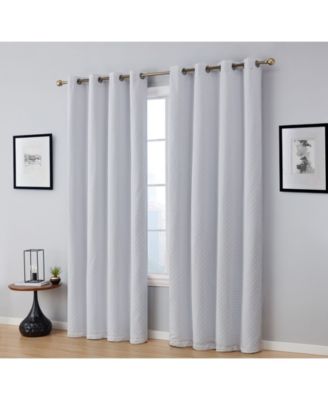 Siena Pattern 100% Complete Blackout Thermal Insulated Double Layer Window Curtain Grommet Panels - Energy Savings & Soundproof, Set of 2