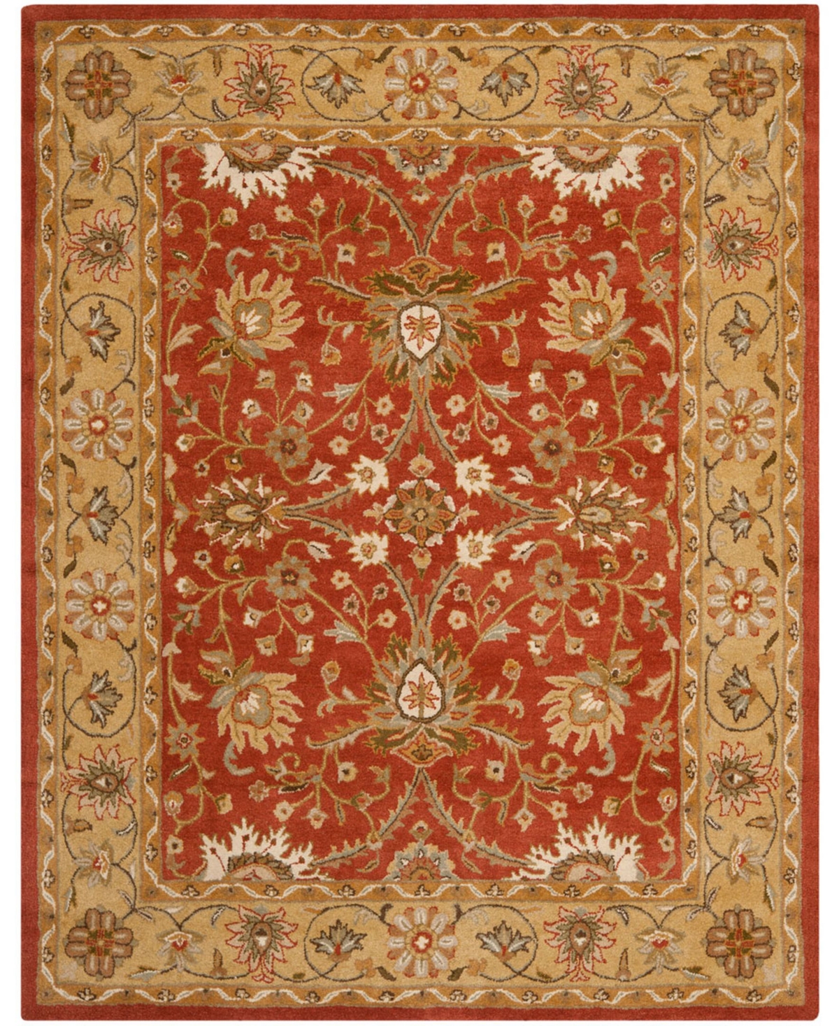 Safavieh Antiquity At249 Rust and Gold 7'6in x 9'6in Area Rug - Rust