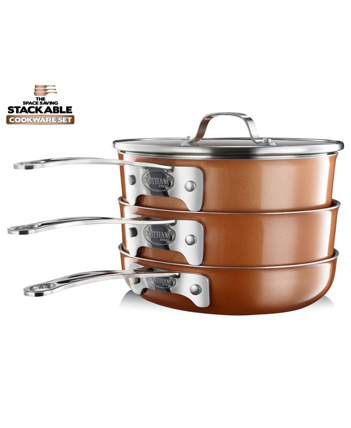 gotham steel mini non stick stackmaster 5 piece cookware set