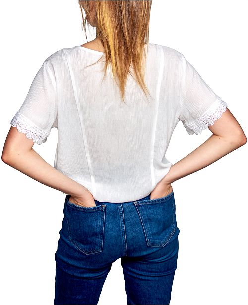 Belle Du Jour Juniors Lace Trim Top Reviews Tops Juniors