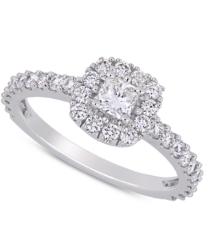 image of Diamond Cushion Halo Engagement Ring (1 ct. t.w.) in 14k White Gold