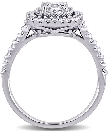 Macy's - Diamond Asscher Center Halo Engagement Ring (1 ct. t.w.) in 14k White Gold