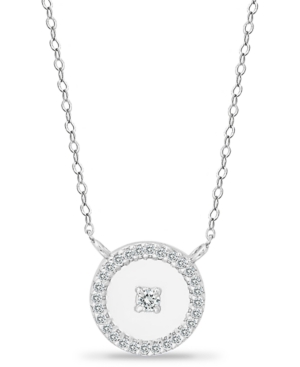 image of Giani Bernini Cubic Zirconia Polished Halo Pendant Necklace in 18k Gold-Plated Sterling Silver, 16