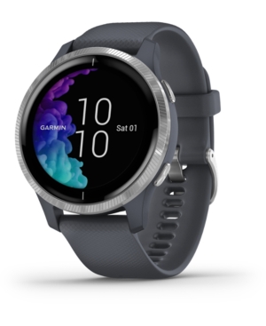 Garmin Men's Venu Gray Silicone Strap Touchscreen Smart Watch 32mm