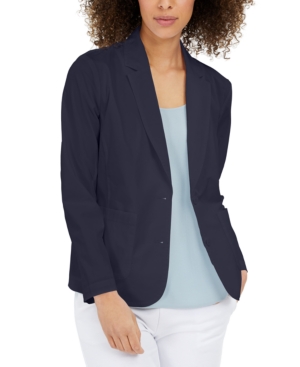 EILEEN FISHER ORGANIC NOTCHED-COLLAR DOUBLE-BUTTON JACKET