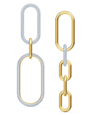 image of Swarovski Gold-Tone Crystal Link Mismatch Statement Earrings