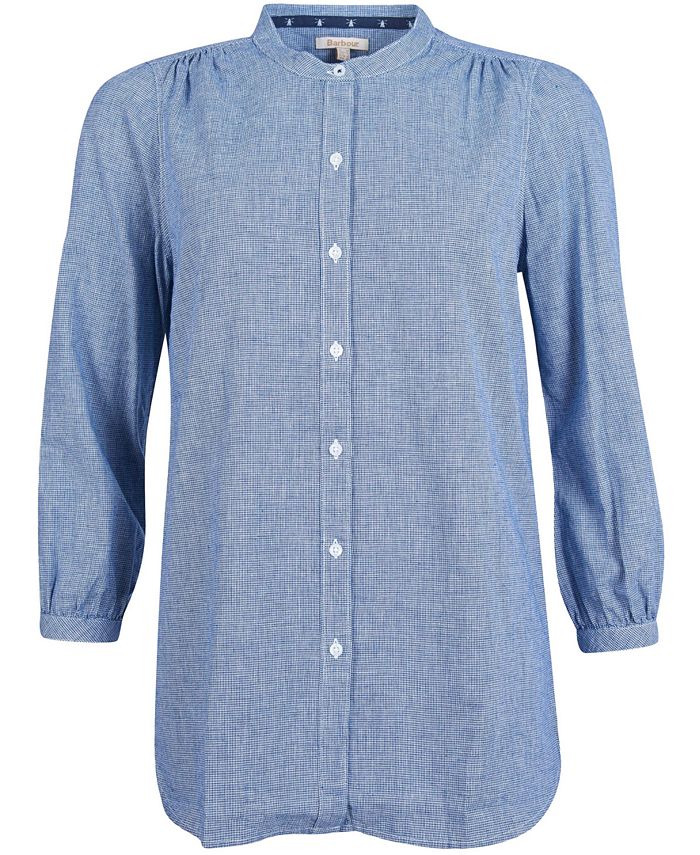 Barbour Petrel Printed Button-Down Blouson-Sleeve Shirt - Macy's