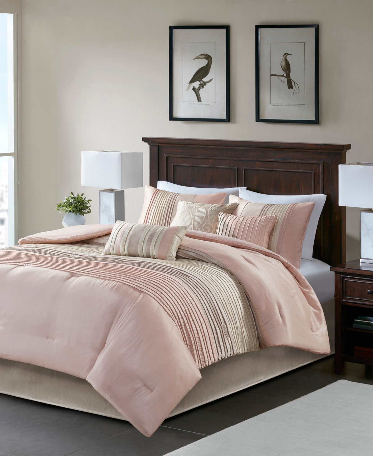 Madison Park Amherst 7-pc. Comforter Set, King In Blush,taupe