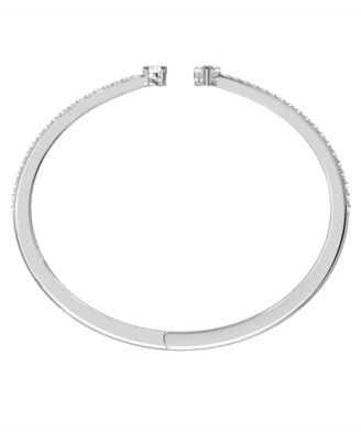 Silver-Tone Crystal Cuff Bracelet