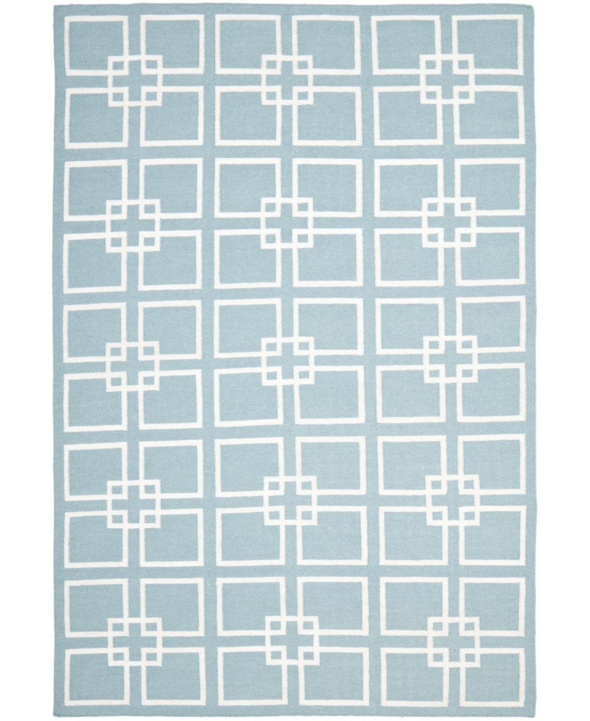 Martha Stewart Collection Square Dance MSR1151B Aqua 4' x 6' Area Rug - Aqua