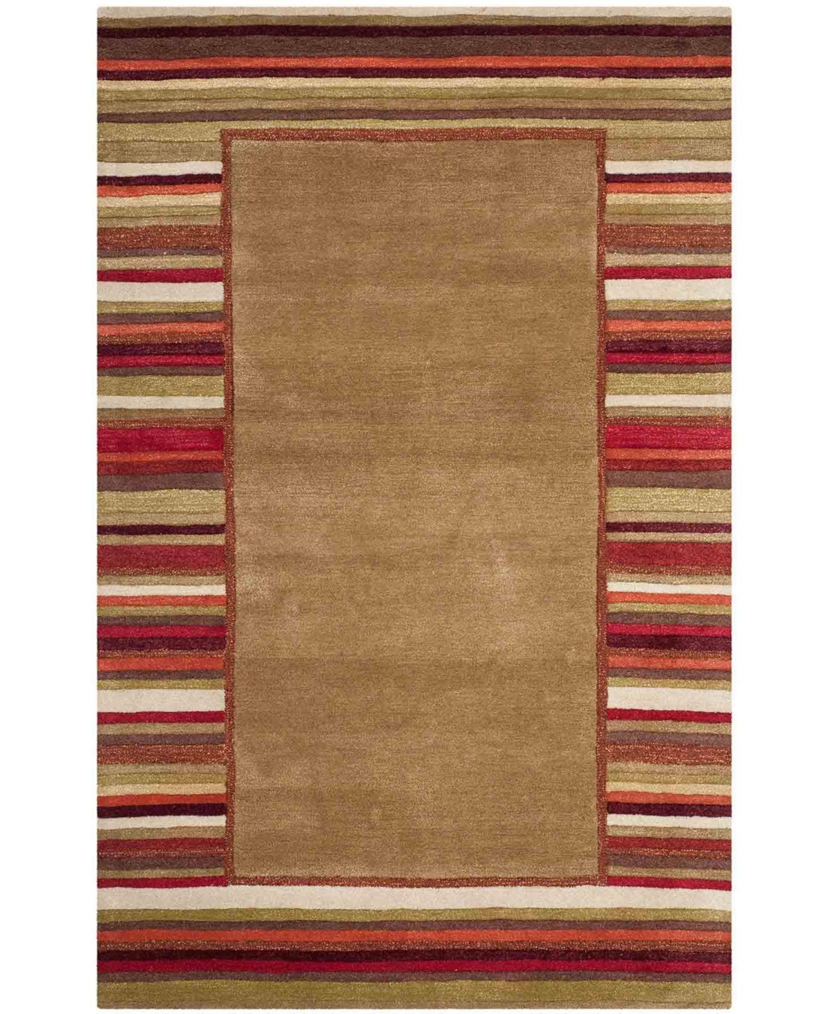 Martha Stewart Collection Striped Border MSR4715B Red 8' x 10' Area Rug - Red