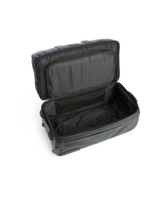 Pebbled Leather Rolling Weekender Duffel Bag