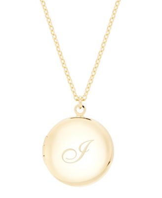 14K Gold Plated Isla Initial Long Locket Necklace