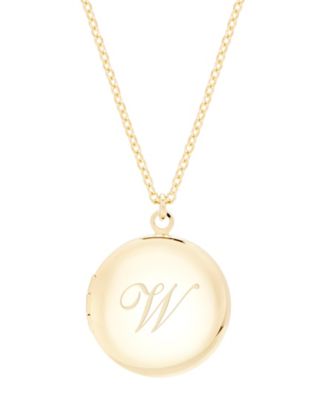 14K Gold Plated Isla Initial Long Locket Necklace