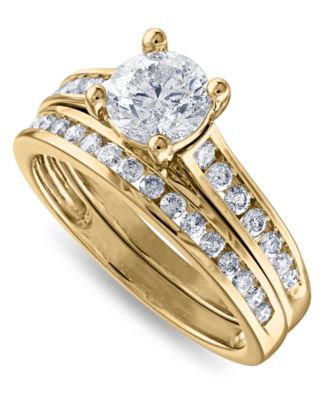 Diamond (1-1/2 ct. t.w.) Channel-Set Bridal Set in 14K White, Yellow or Rose Gold