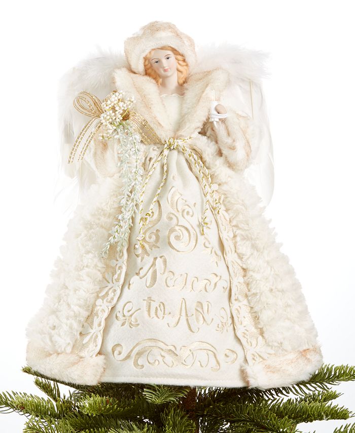 Holiday Lane Cream/Gold Angel Tree Topper, Created for Macy's & Reviews