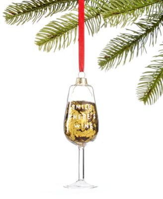 Holiday Lane - Foodie & Spirits Sequin Wine Glass Ornament