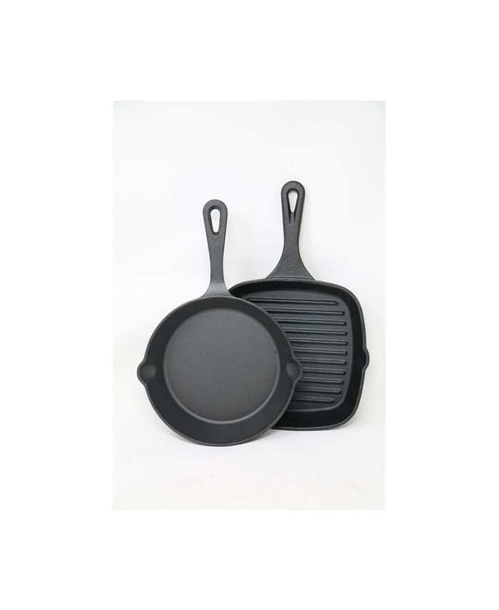 Sedona Kitchen Sedona Cast Iron 2Pc. Skillet & Grill Pan Set plus Handle Holder Macy's