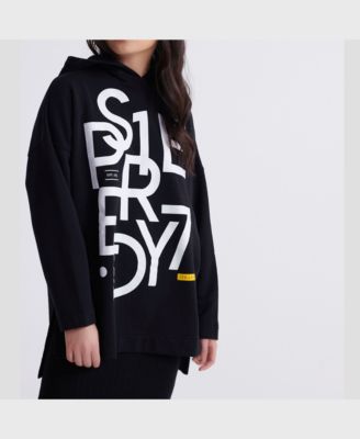 black oversized graphic hoodie